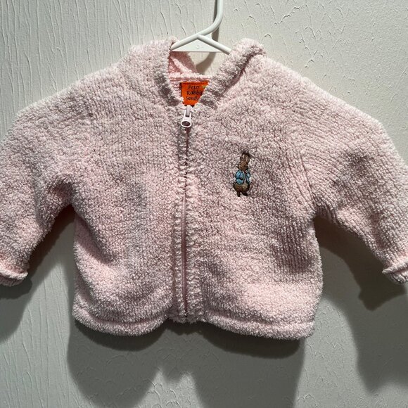 Peter Rabbit Seedlings Hooded Cardigan Jacket Pink Fleece Size 12 18 Mths - Picture 1 of 9
